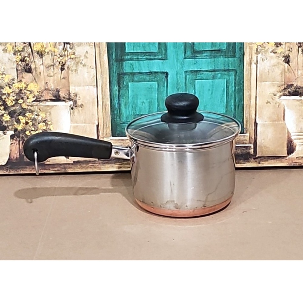 Revere Ware Copper Clad Bottom 1 1/2 Quart 1.5 qt Sauce Pan & Wrong Lid